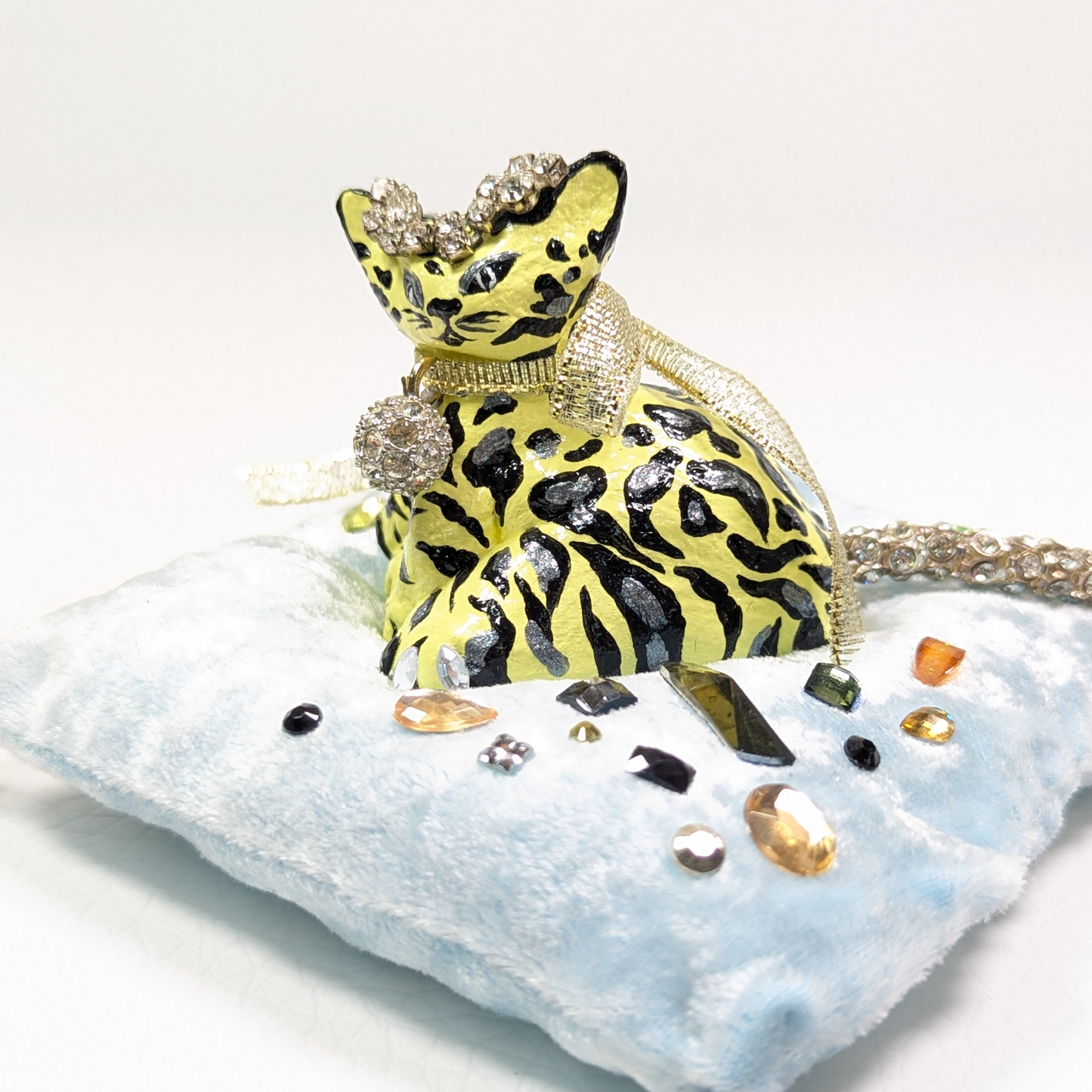 Cat Figure Hand Painted Sculpture