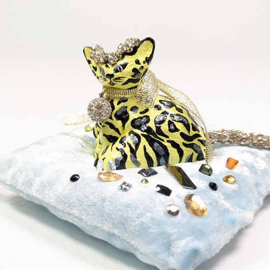 Cat Figure Hand Painted Sculpture