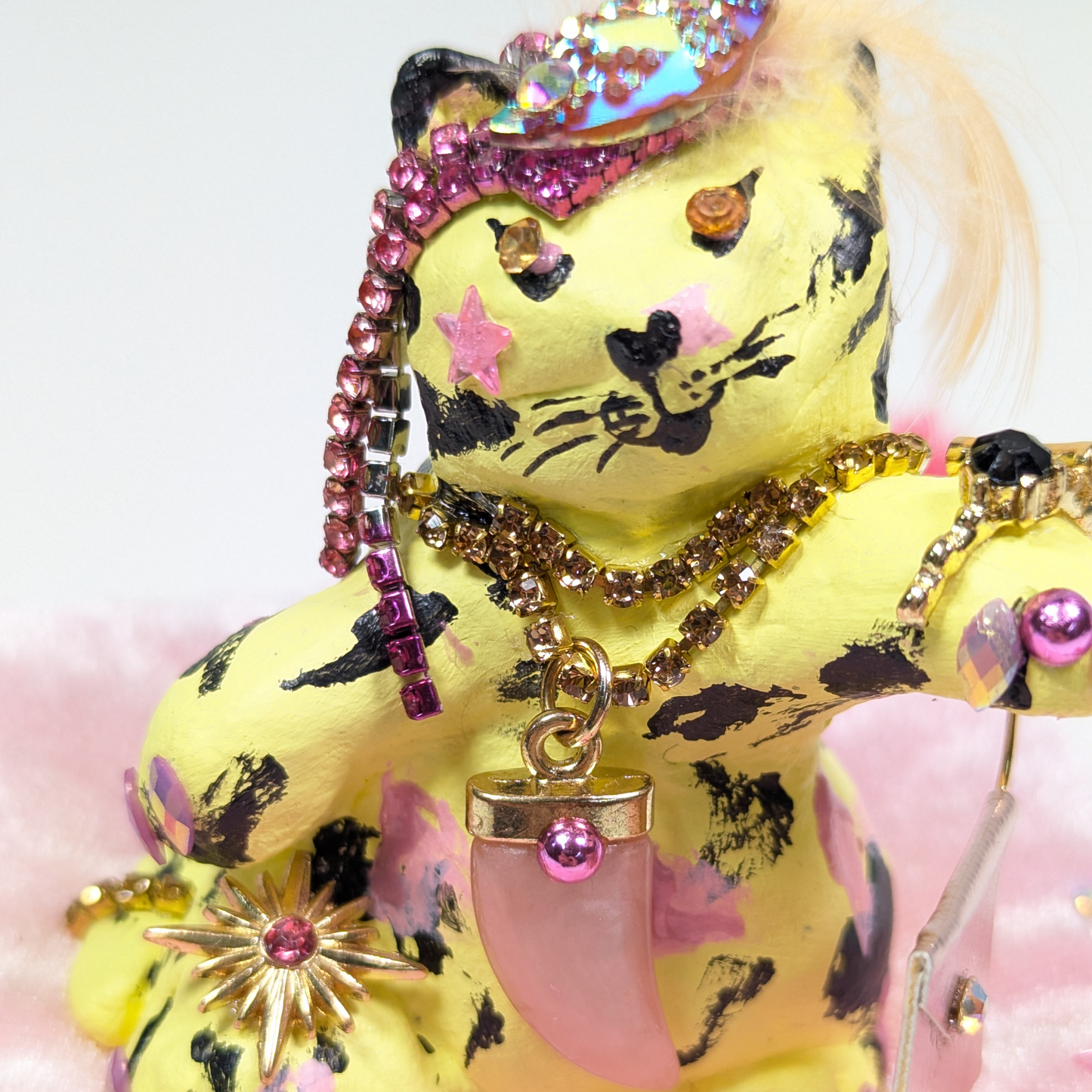 Cat Figure Hand Painted Sculpture