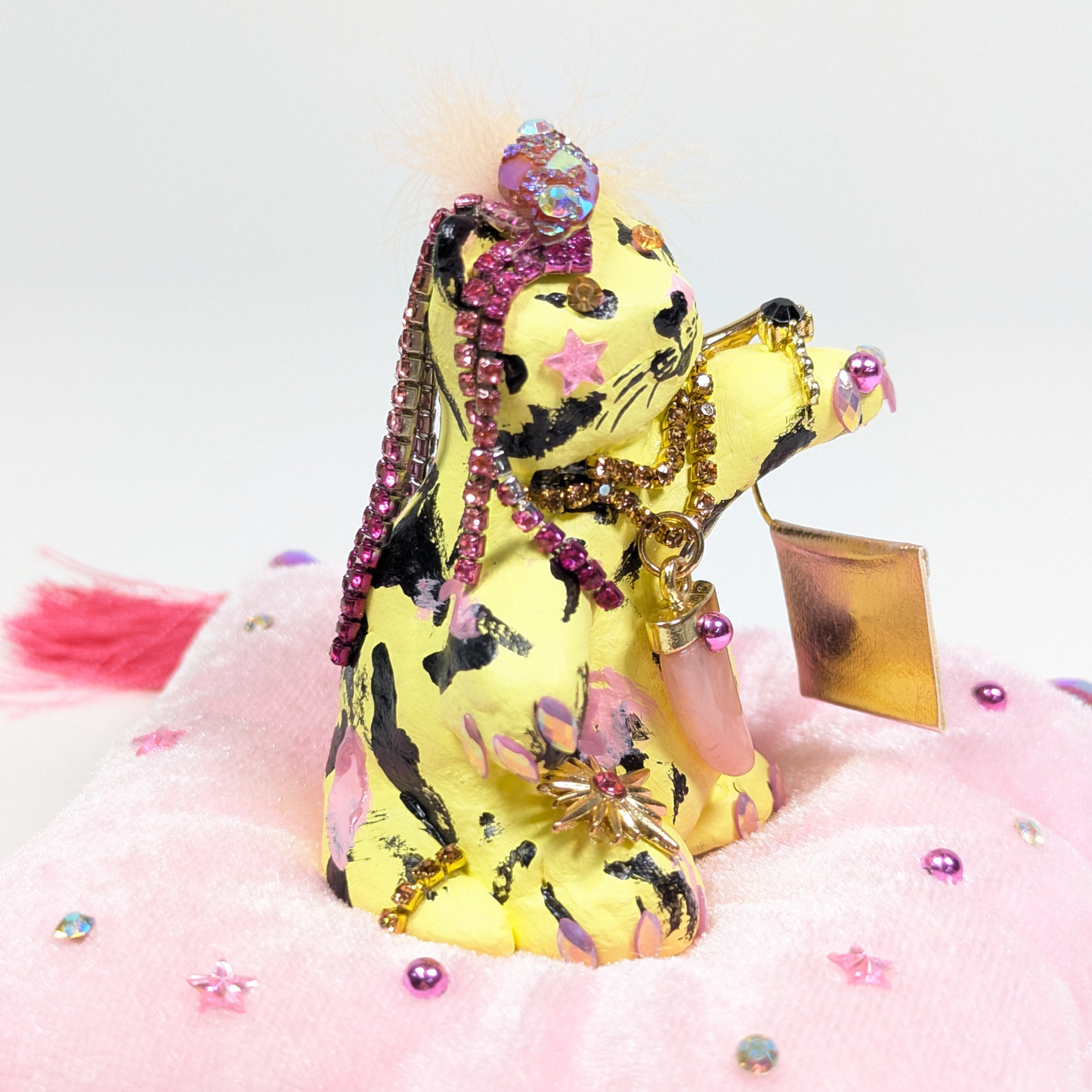 Cat Figure Hand Painted Sculpture