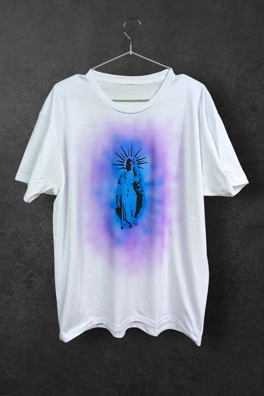 Hand-Painted Oldschool Airbrush T-Shirt | Custom Unisex Retro Art Tee | Unique Streetwear Design Jesus