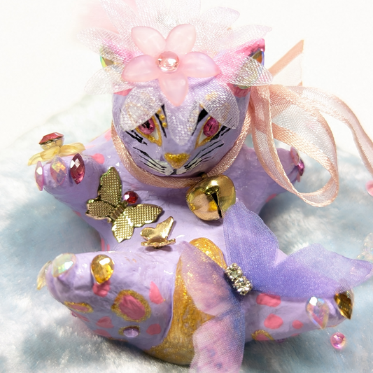 Cat Figure Hand Painted Sculpture