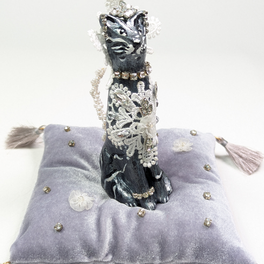 Cat Figure Hand Painted Sculpture