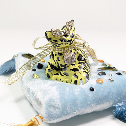 Cat Figure Hand Painted Sculpture