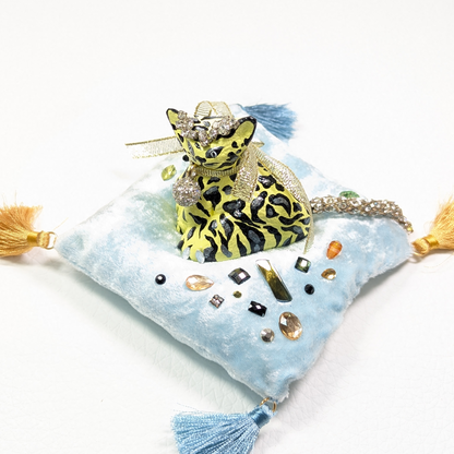 Cat Figure Hand Painted Sculpture