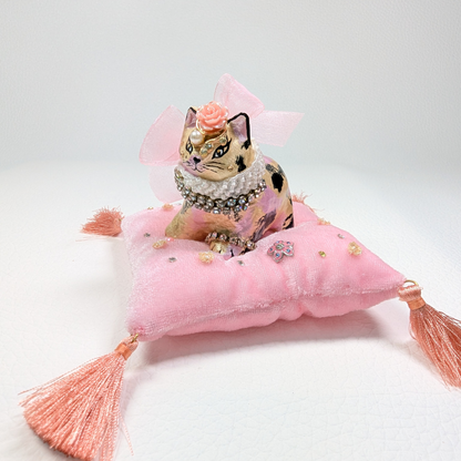 Cat Figure Hand Painted Sculpture