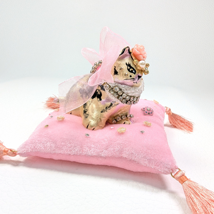 Cat Figure Hand Painted Sculpture