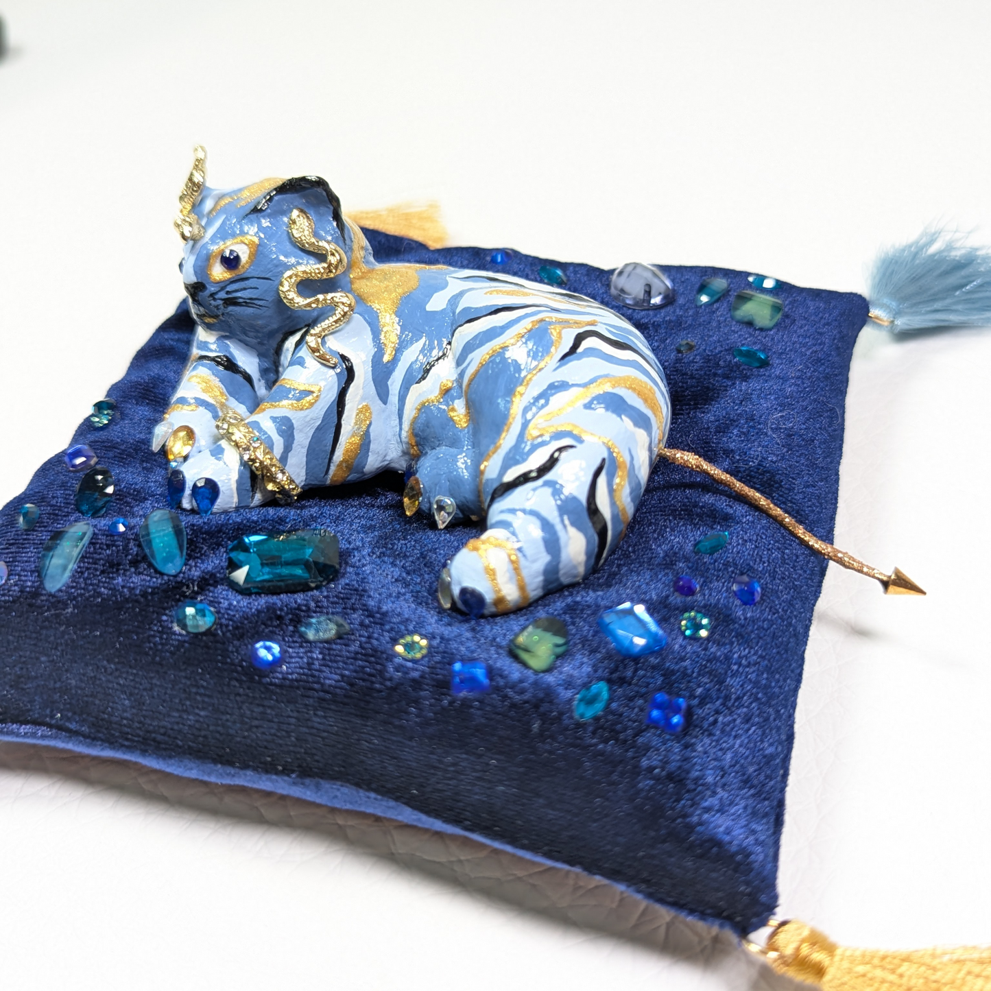 Cat Figure Hand Painted Sculpture