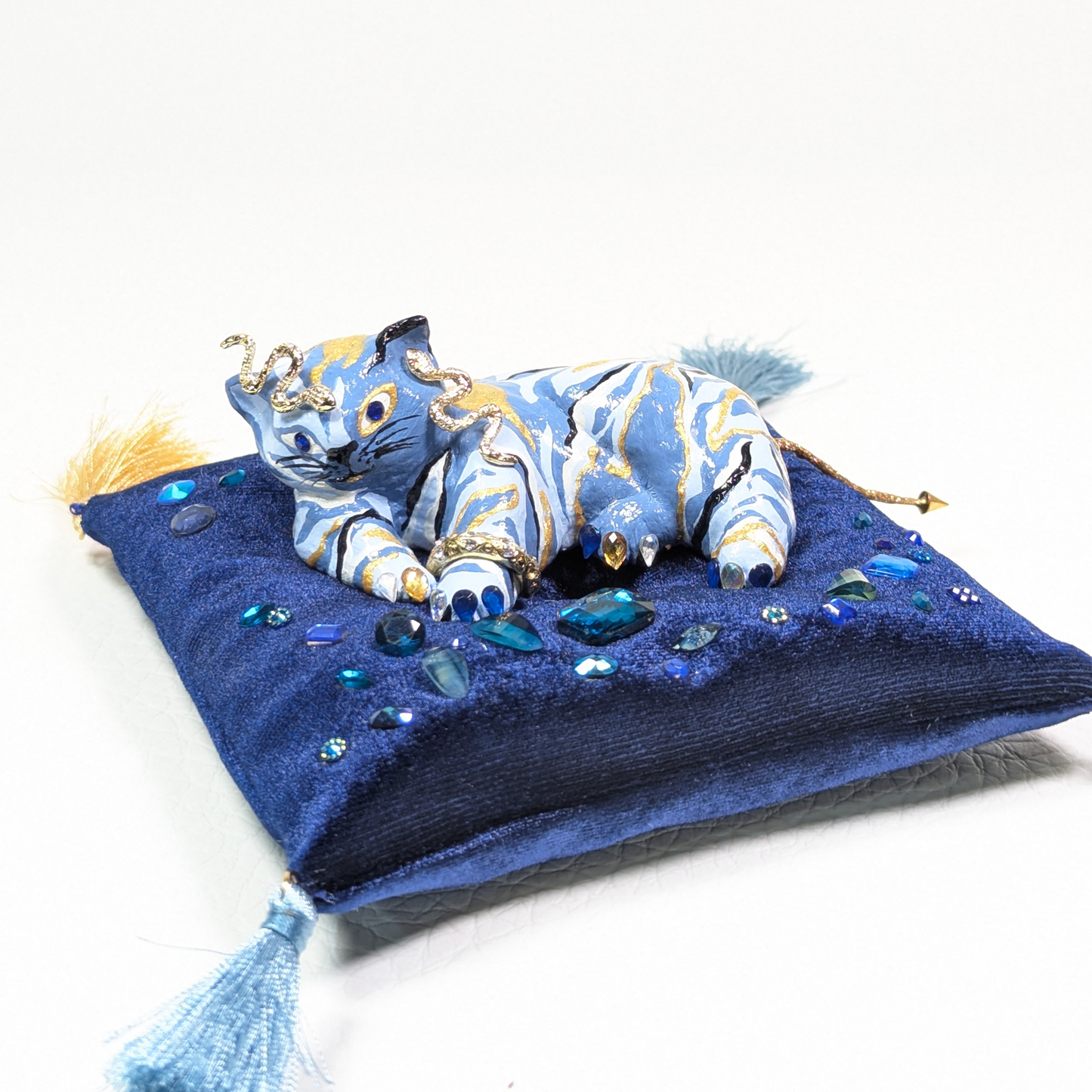 Cat Figure Hand Painted Sculpture