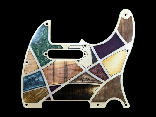 Telecaster Pickguard Handmade Custom Exotic Wood Epoxy