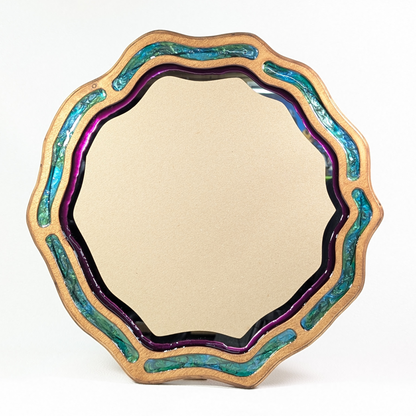 Handmade Wood Epoxy Framed Mirror