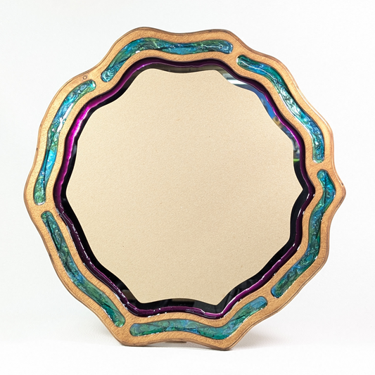 Handmade Wood Epoxy Framed Mirror