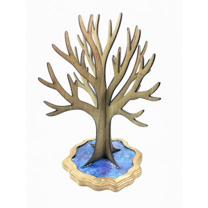 Handmade Wood Epoxy Jewelry Stand