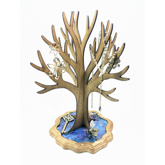 Handmade Wood Epoxy Jewelry Stand