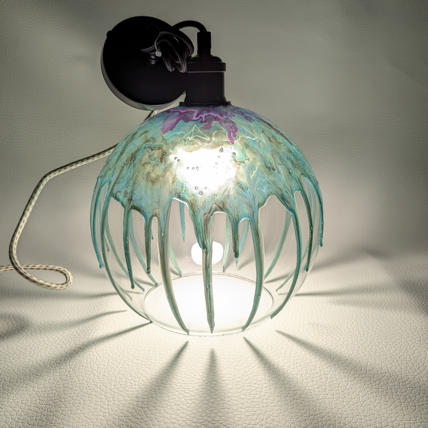 Handmade Epoxy Resin Bubble Glass Chandelier Pendant Lamp