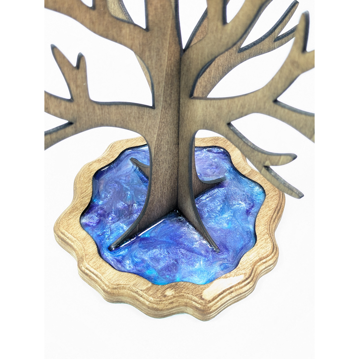 Handmade Wood Epoxy Jewelry Stand