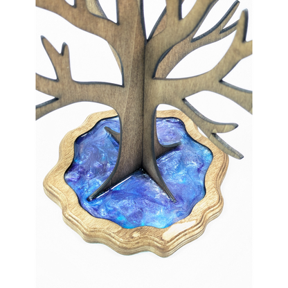 Handmade Wood Epoxy Jewelry Stand