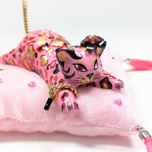 Cat Figure Hand Painted Sculpture