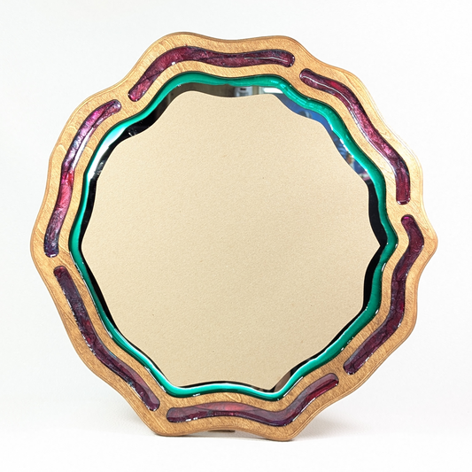 Handmade Wood Epoxy Framed Mirror