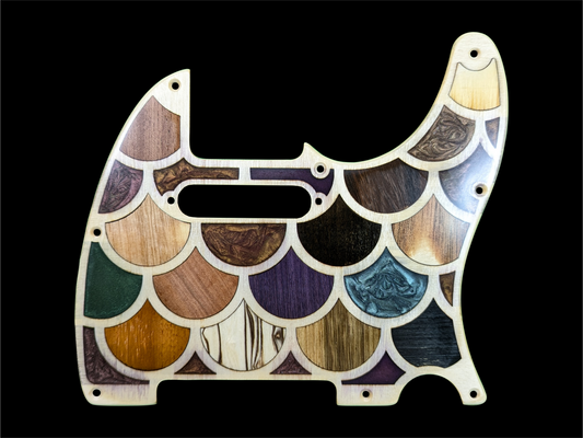 Telecaster Pickguard Handmade Custom Exotic Wood Epoxy