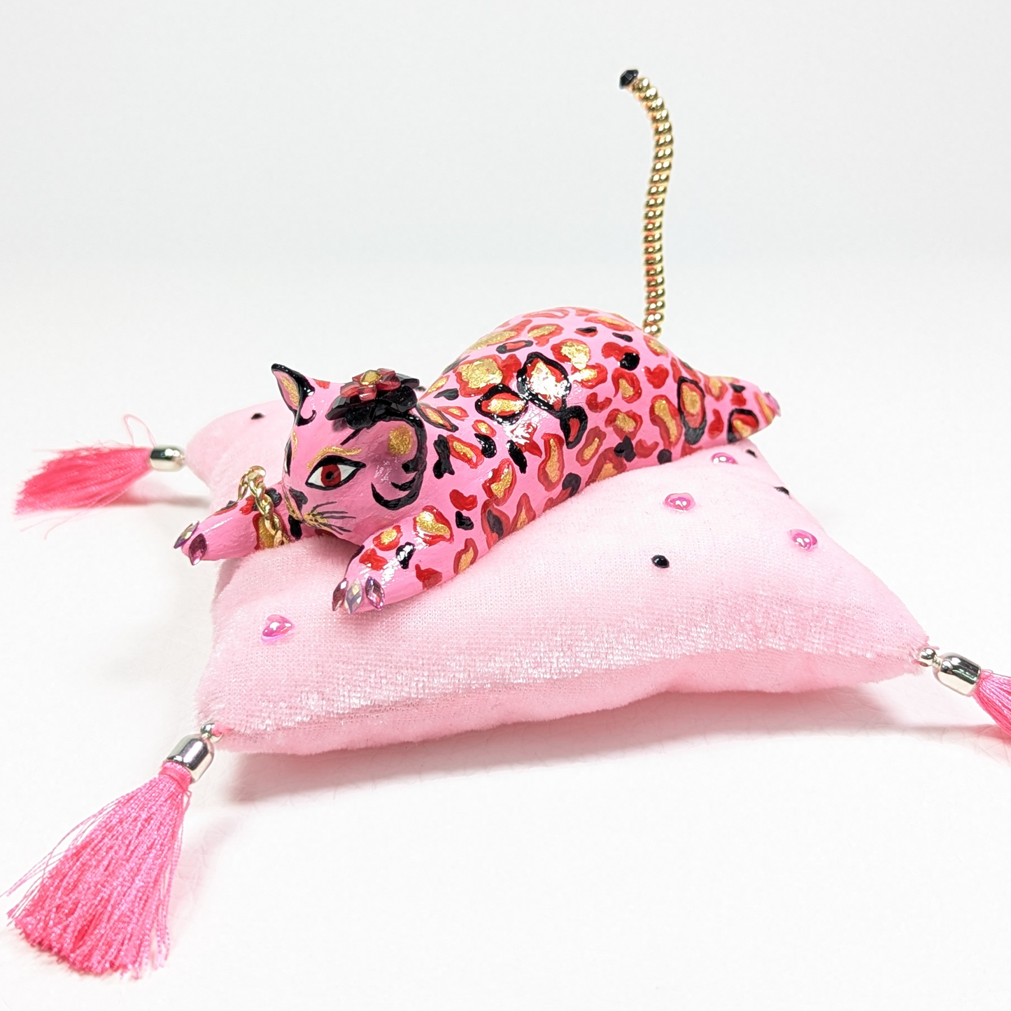 Cat Figure Hand Painted Sculpture