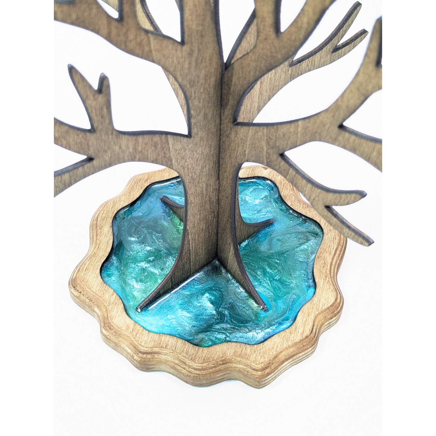 Handmade Wood Epoxy Jewelry Stand