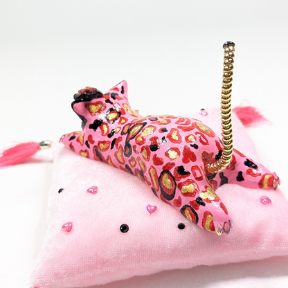 Cat Figure Hand Painted Sculpture