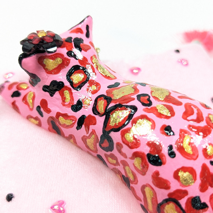 Cat Figure Hand Painted Sculpture