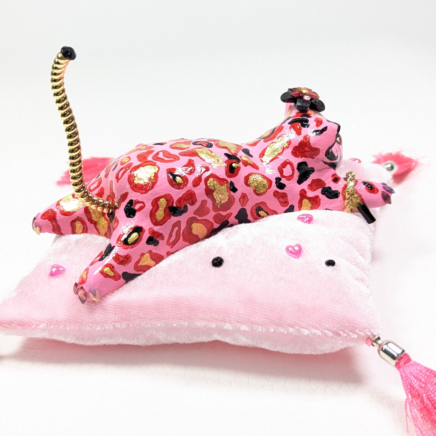 Cat Figure Hand Painted Sculpture