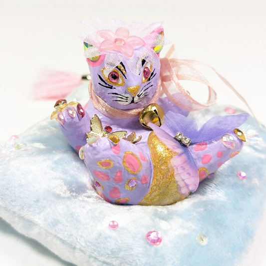 Cat Figure Hand Painted Sculpture