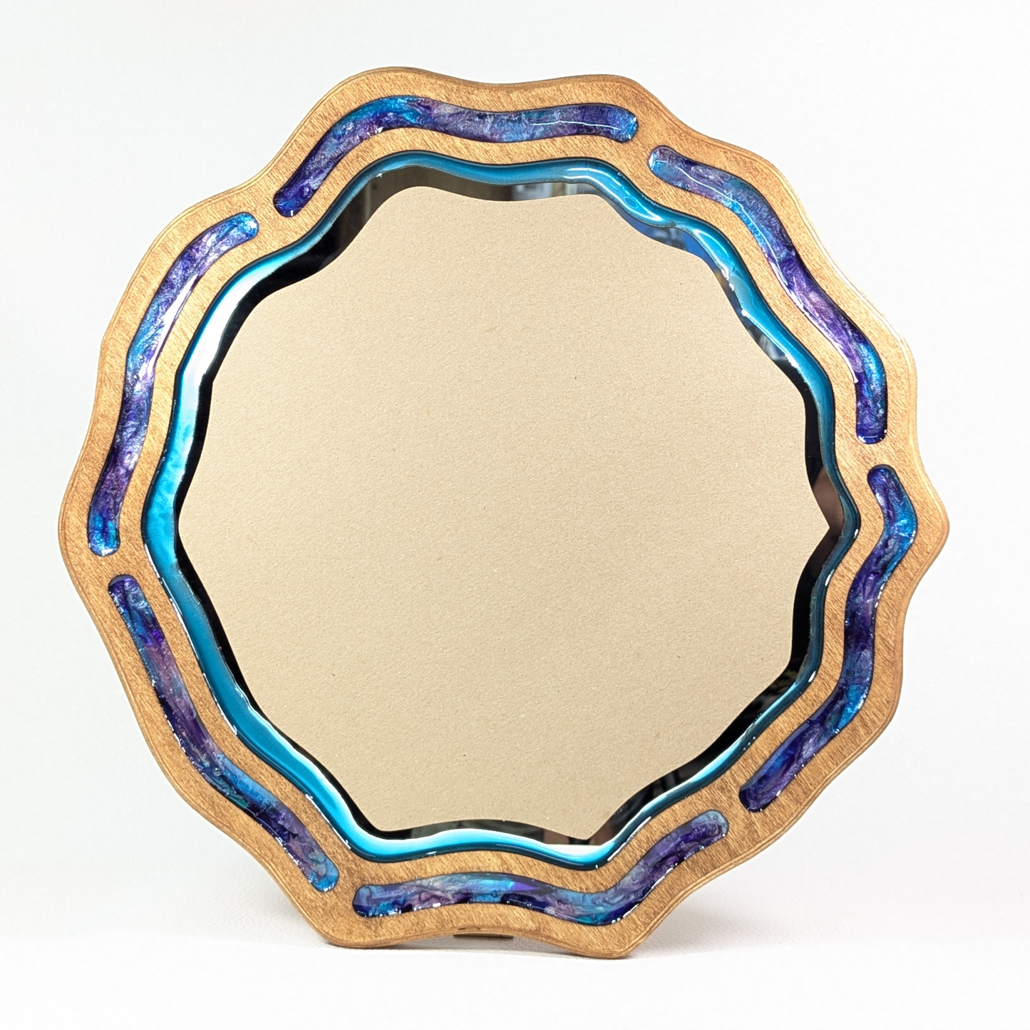 Handmade Wood Epoxy Framed Mirror