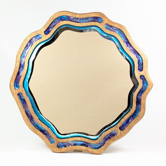Handmade Wood Epoxy Framed Mirror