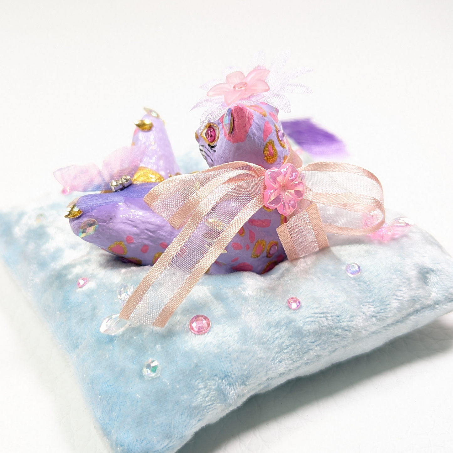Cat Figure Hand Painted Sculpture