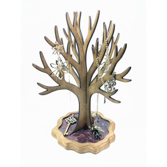 Handmade Wood Epoxy Jewelry Stand