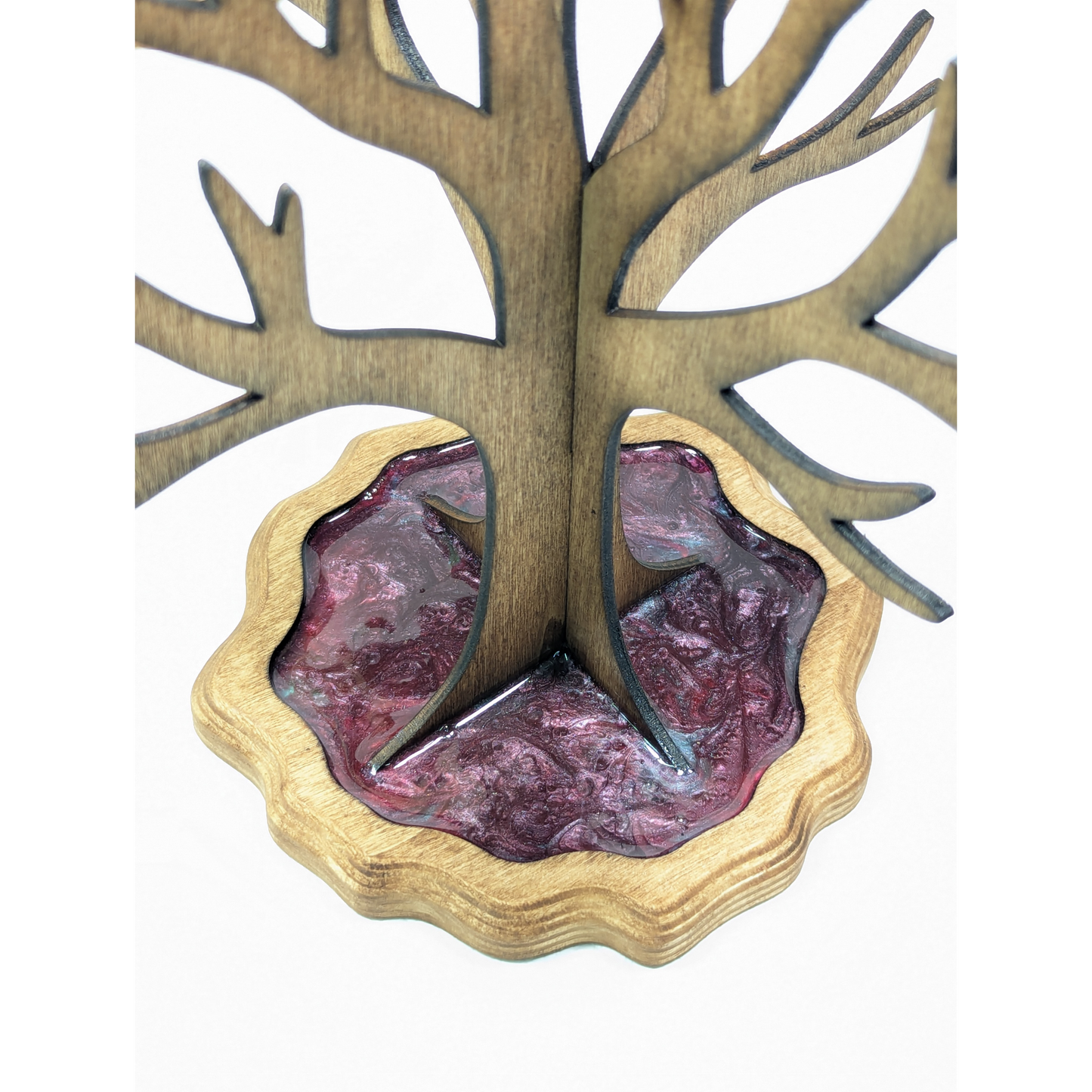 Handmade Wood Epoxy Jewelry Stand