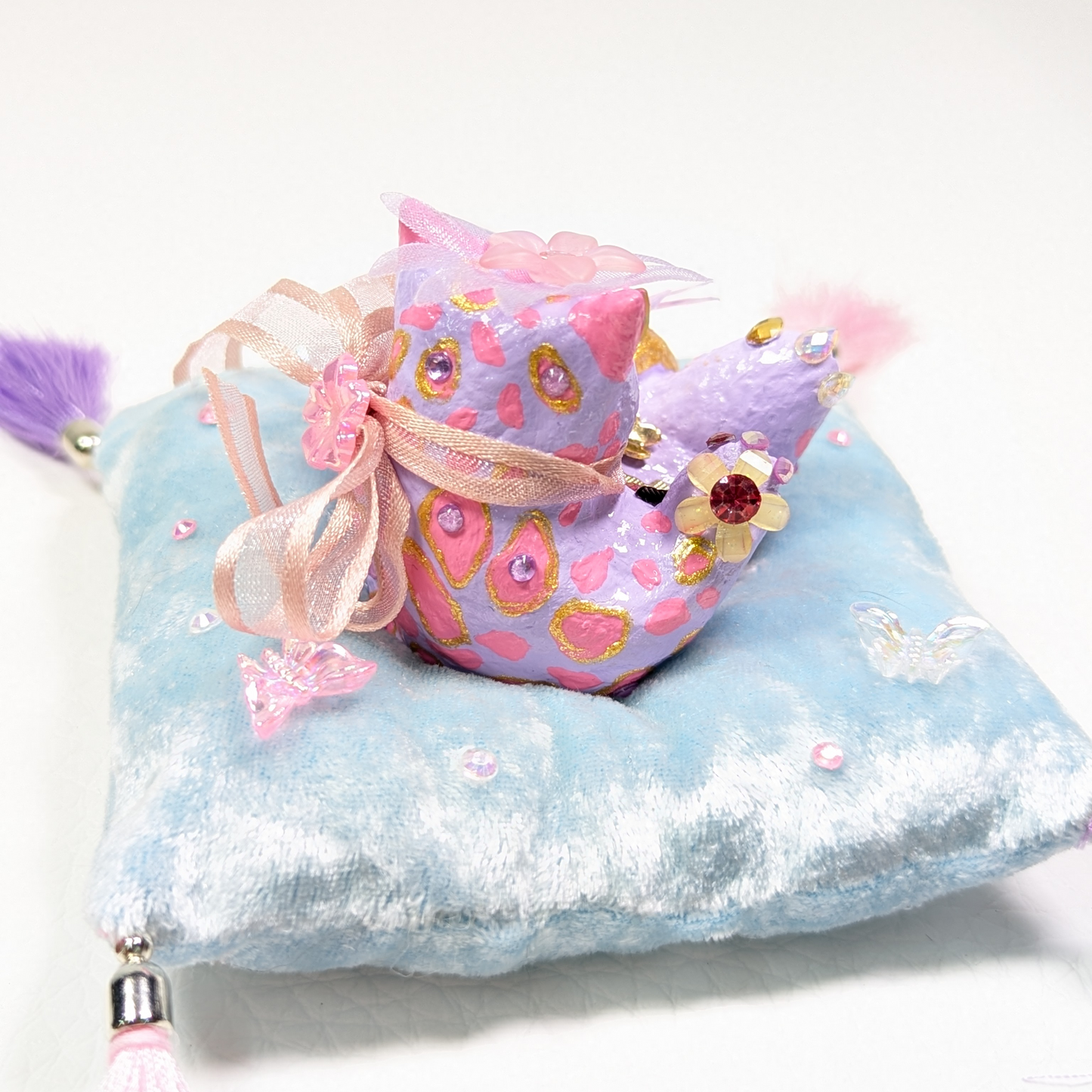 Cat Figure Hand Painted Sculpture