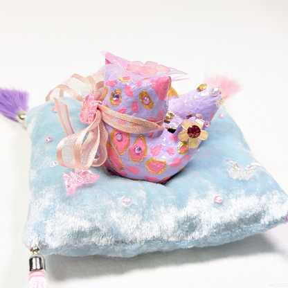 Cat Figure Hand Painted Sculpture