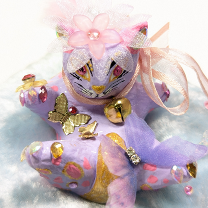 Cat Figure Hand Painted Sculpture