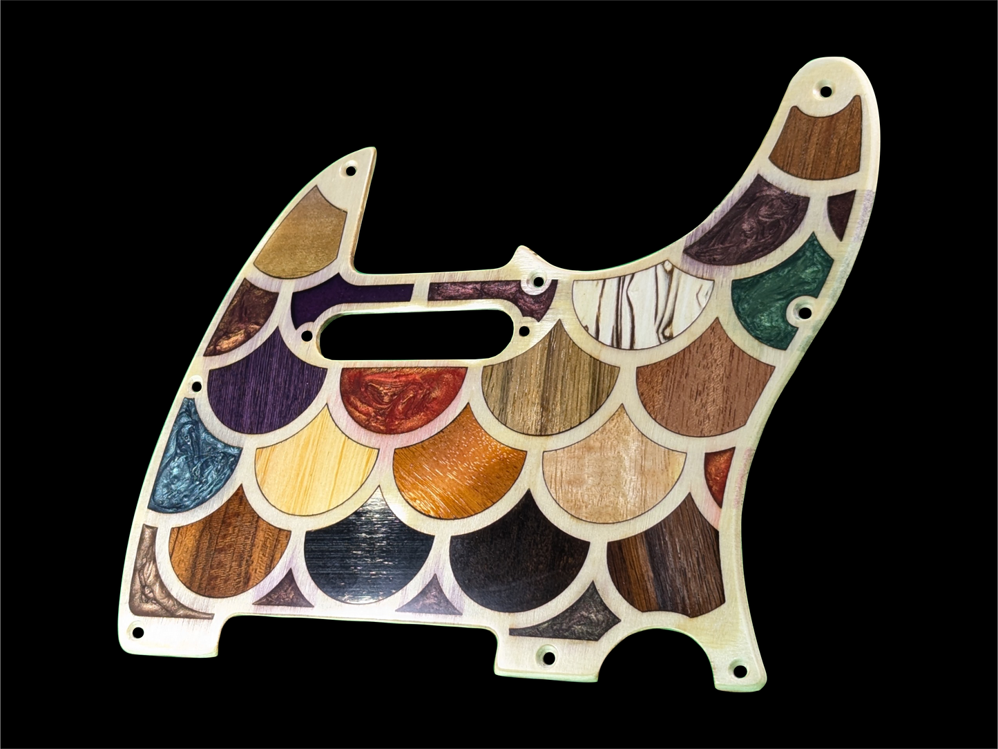 Telecaster Pickguard Handmade Custom Exotic Wood Epoxy