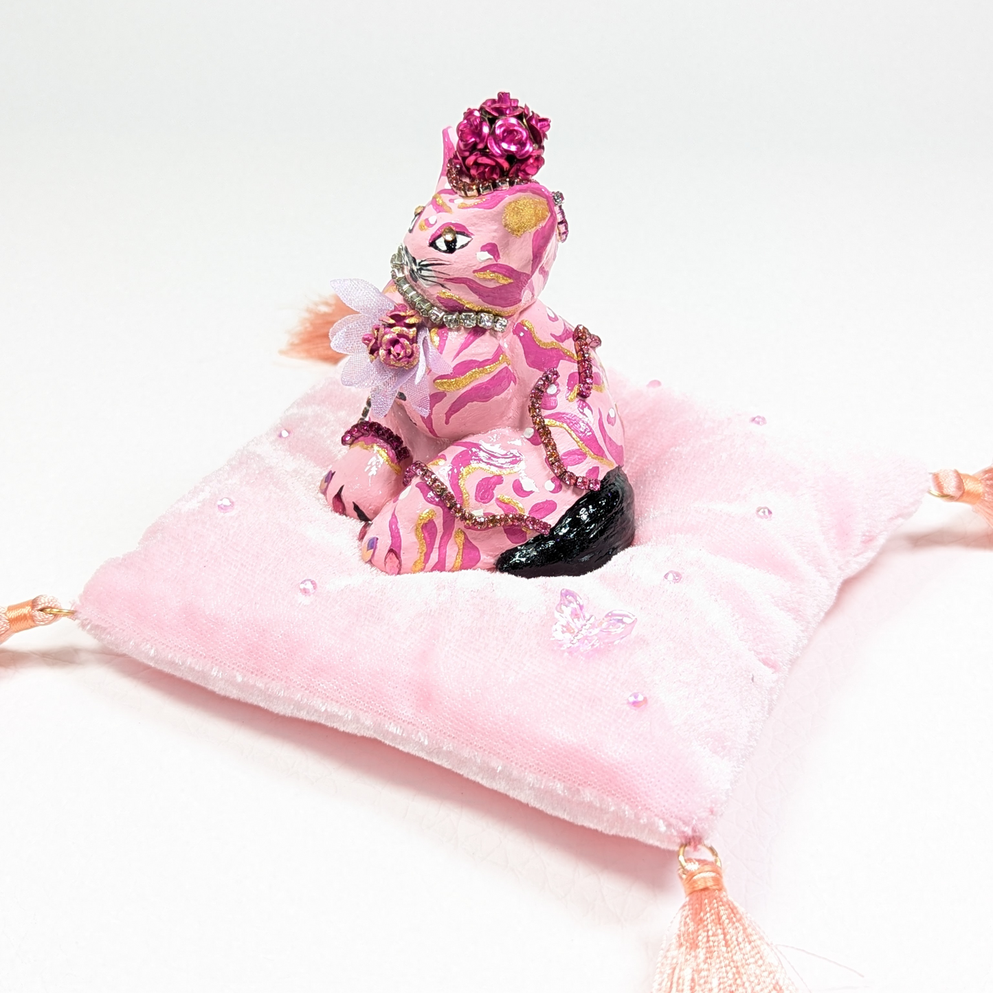 Cat Figure Hand Painted Sculpture