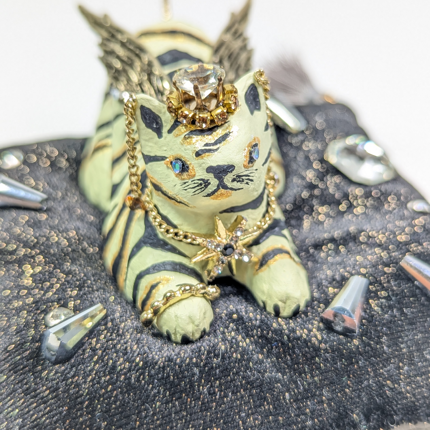 Cat Figure Hand Painted Sculpture