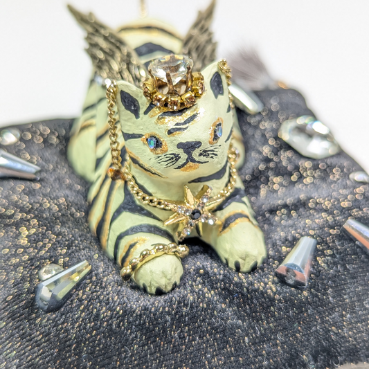 Cat Figure Hand Painted Sculpture