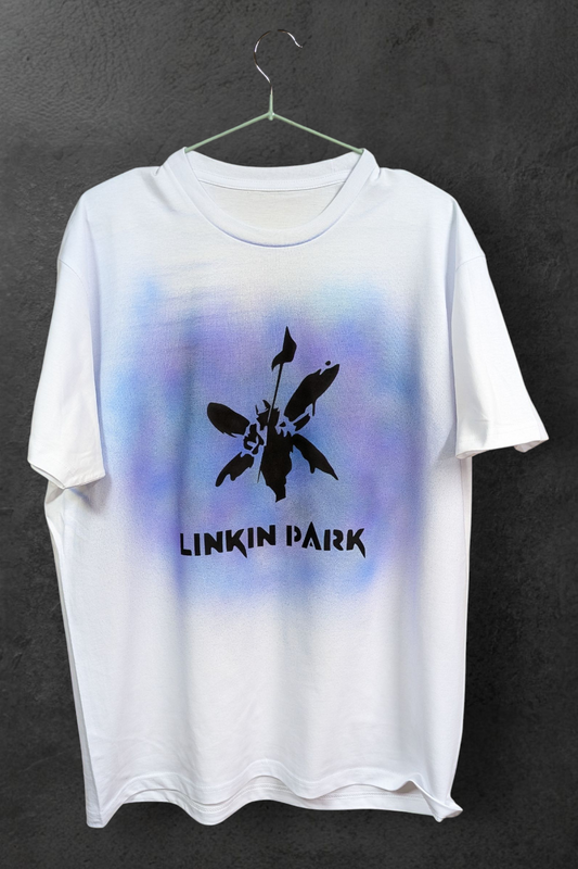 Hand-Painted Oldschool Airbrush Tee | Linkin Park T-shirt Grunge | Gothic | Unique Streetwear Design
