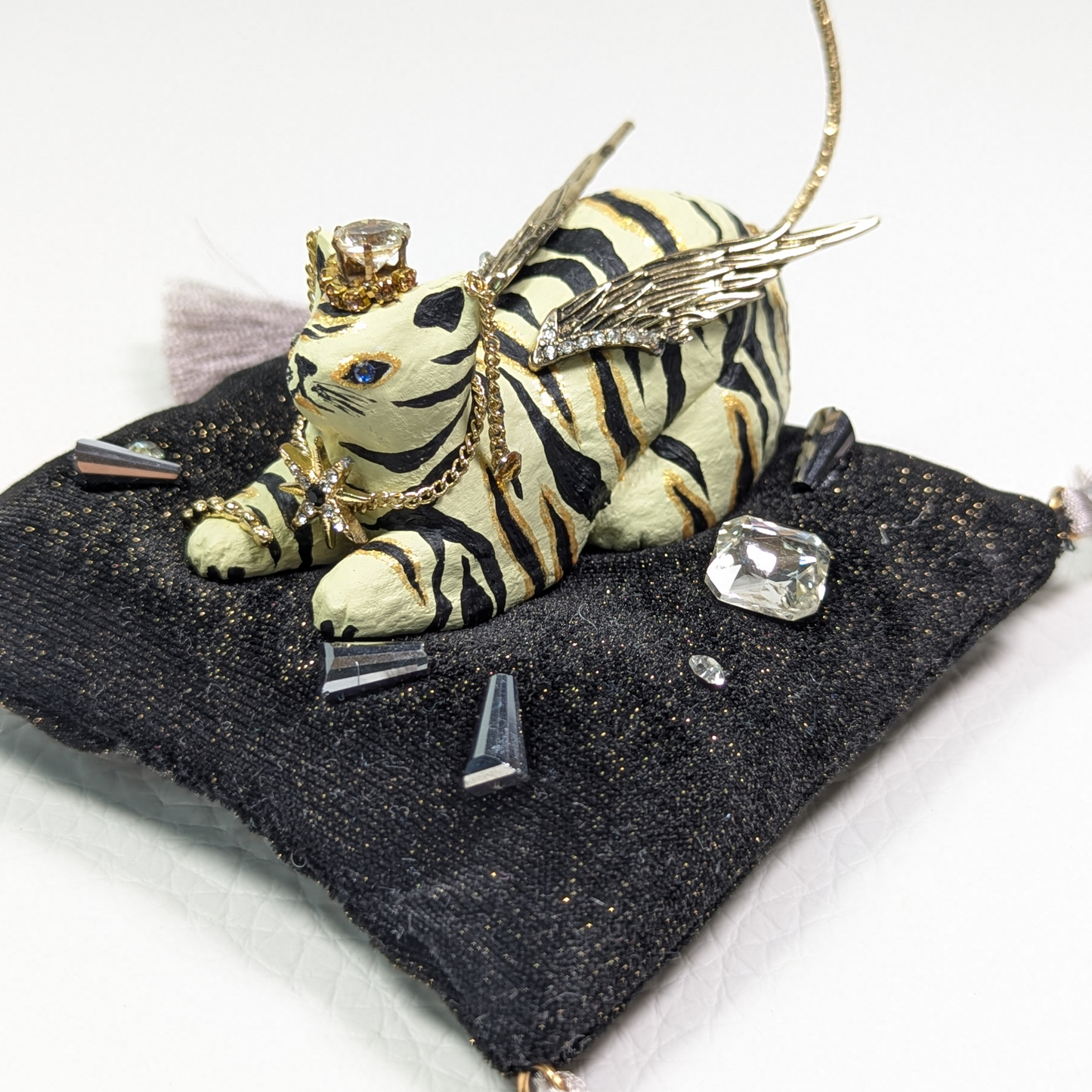 Cat Figure Hand Painted Sculpture