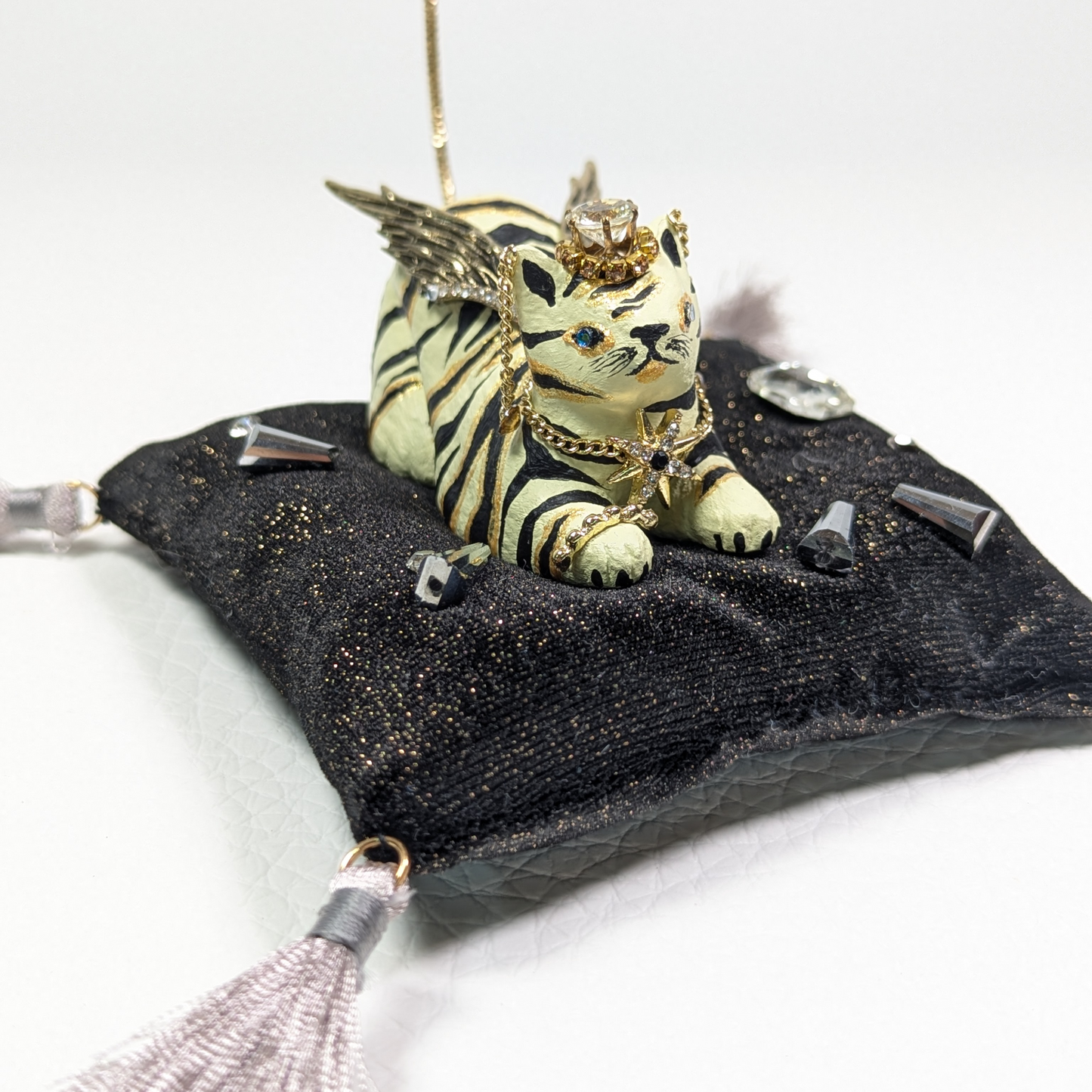 Cat Figure Hand Painted Sculpture
