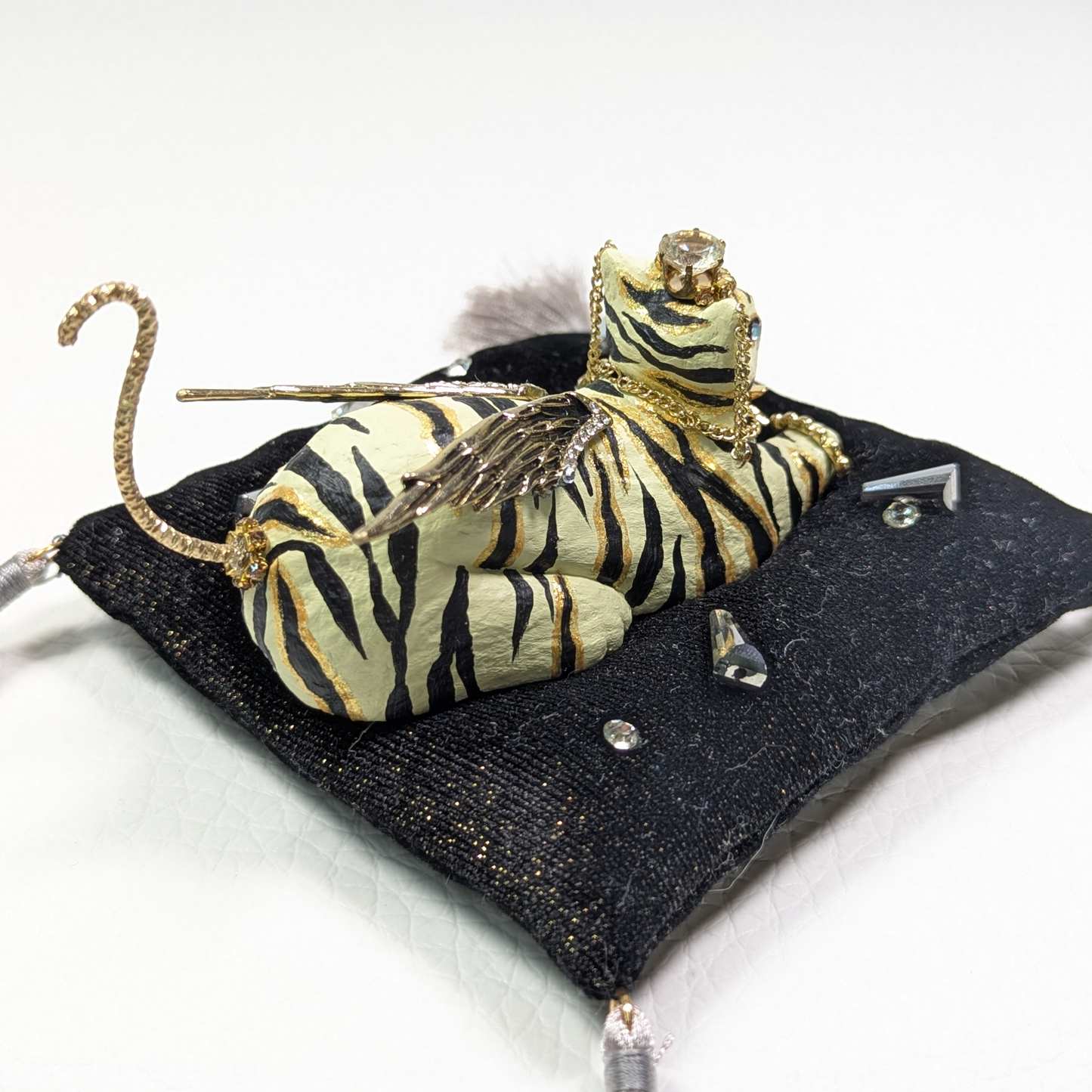 Cat Figure Hand Painted Sculpture
