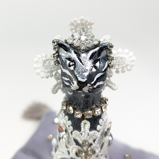 Cat Figure Hand Painted Sculpture