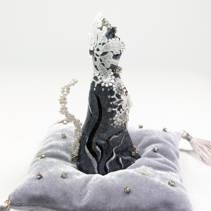 Cat Figure Hand Painted Sculpture