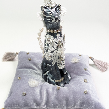 Cat Figure Hand Painted Sculpture