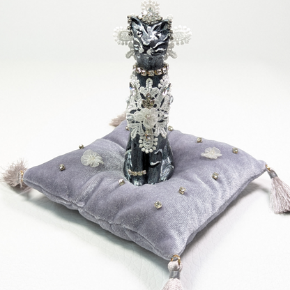 Cat Figure Hand Painted Sculpture